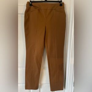 CHICOS So Slimming Caramel Brown Pants Trouser Career Dress Size 1 (8) Regular